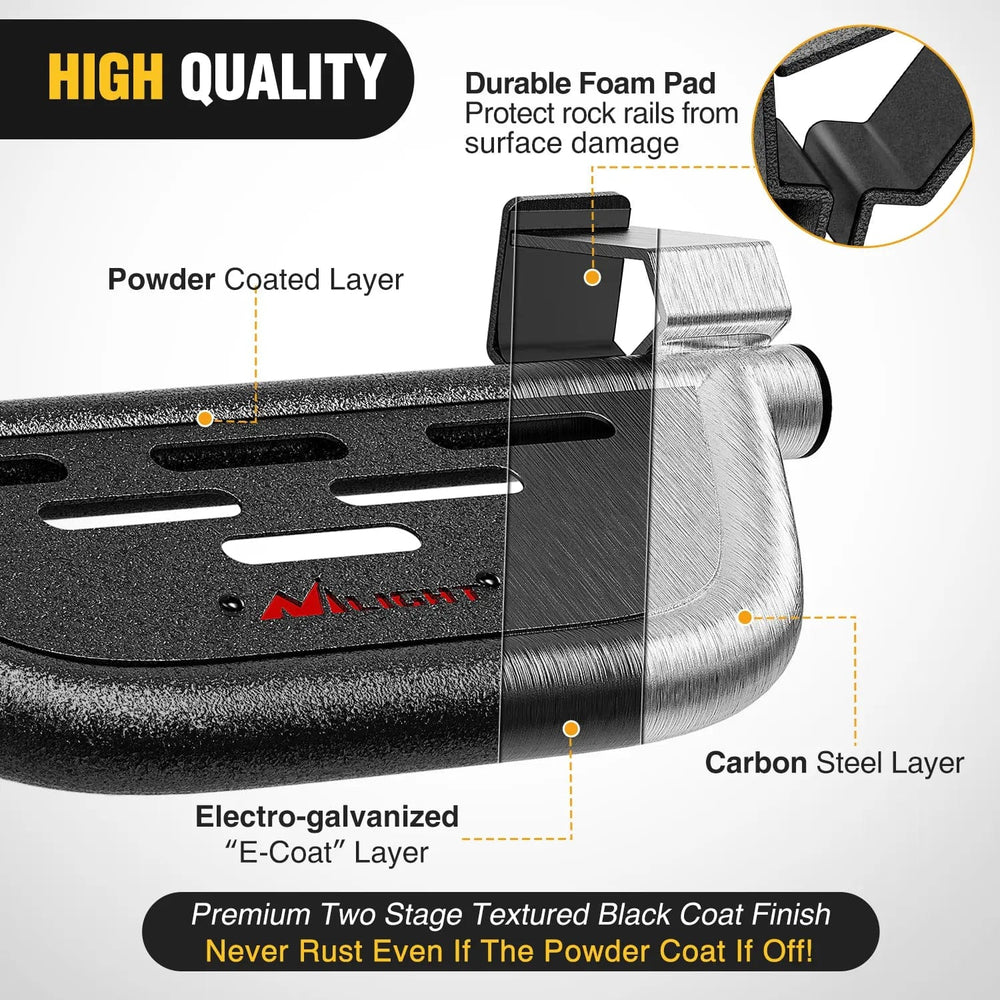 Running Board 2021 2022 2023 2024 Ford Bronco 2/4 Doors with The Rock Rails 2Pcs Heavy-Duty Running Boards Side Steps