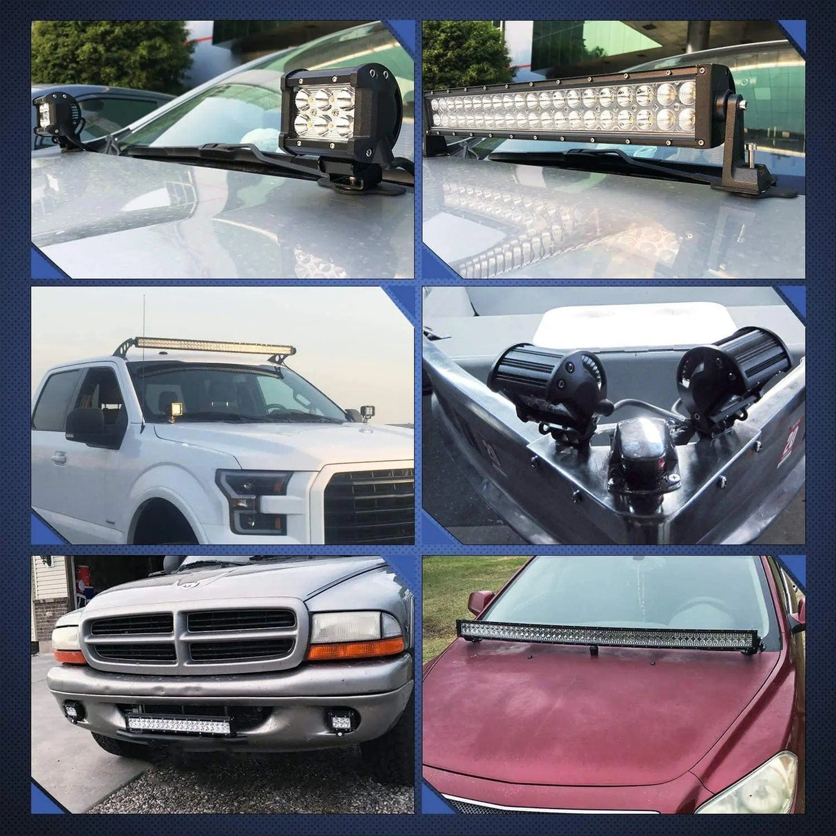 LED Light Bar 4 Inch 18W Flood LED Pods (Pair) | Pillar Hood Mount | 16AWG Wire 3Pin Switch