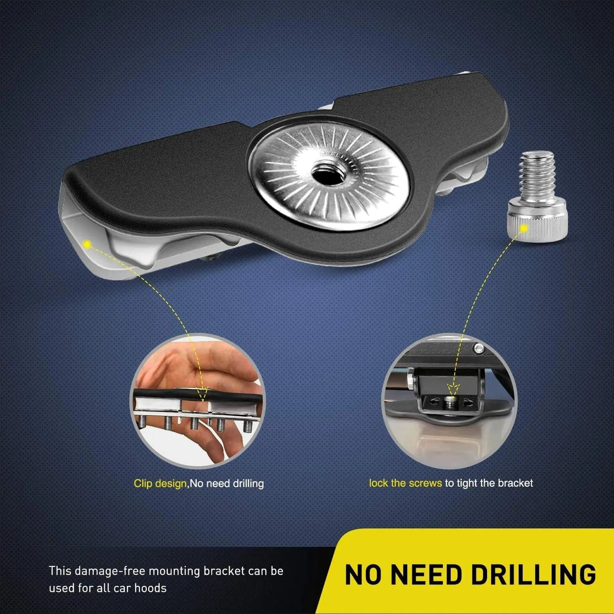 Light Bar Mounting Kit 4 Inch 18W Spot LED Pods (Pair) | Pillar Hood Mount | 16AWG Wire 3Pin Switch