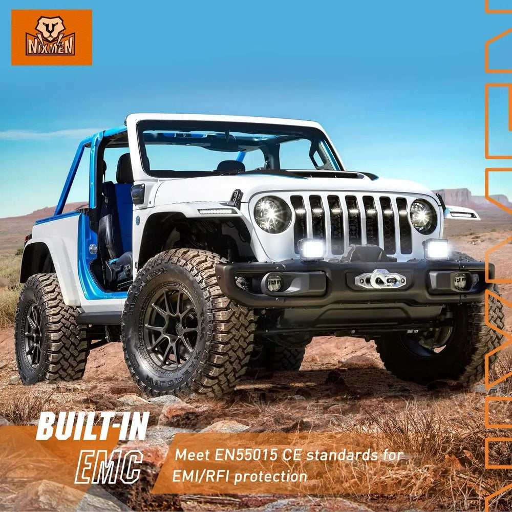 LED Light Bar 4 Inch 26W 2830LM Side Shooter DRL Spot Flood LED Pods (Pair) | 16AWG DT Wire