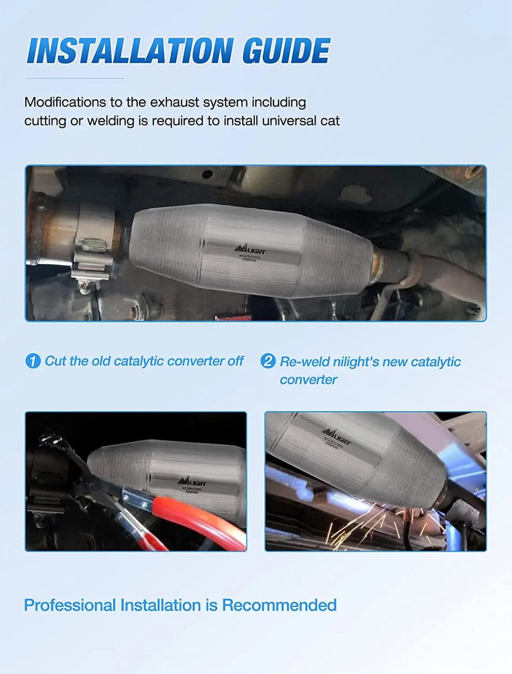 Catalytic Converter 4 Inch Inlet Outlet Universal Catalytic Converter