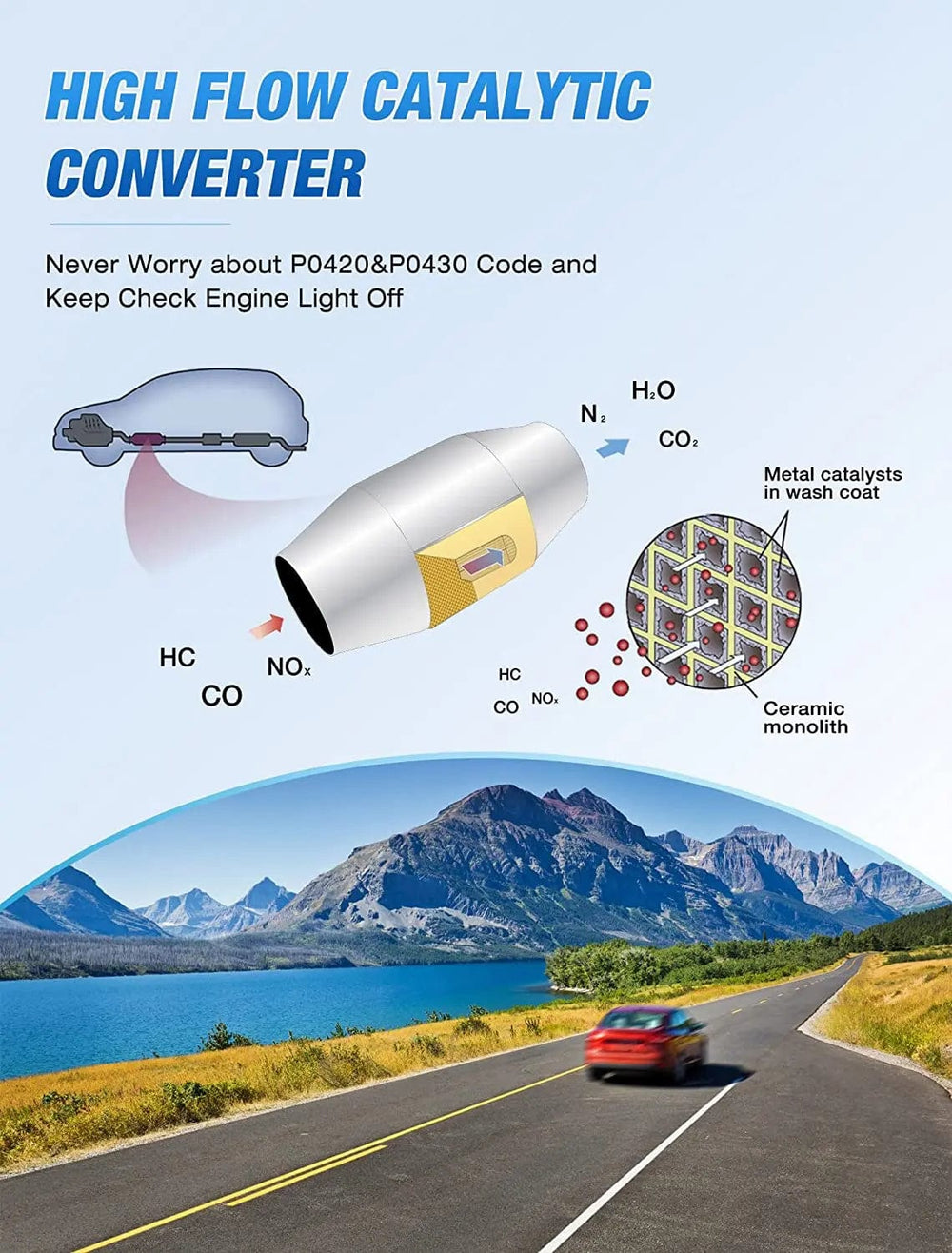Catalytic Converter 4 Inch Inlet Outlet Universal Catalytic Converter