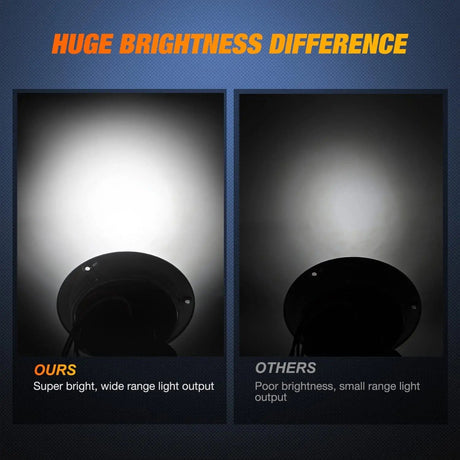 Tail Brake Turn Reverse Lights 4 Inch White Round Steel Chrome 24Leds Tail Light (Pair)