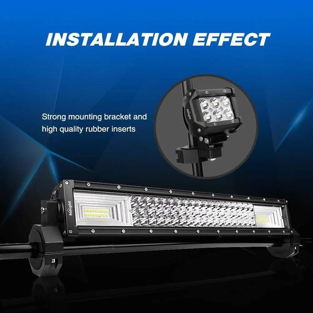 Mounting Accessory 4-Pack Standard 4PCS Mounting Bracket Kit LED Off Road Light Vertical Bar Tube Clamp Roof Roll Cage Holder