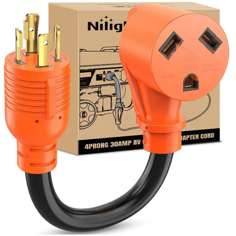 RV Parts 4 Prong 30AMP to 30AMP RV Generator Adapter cord