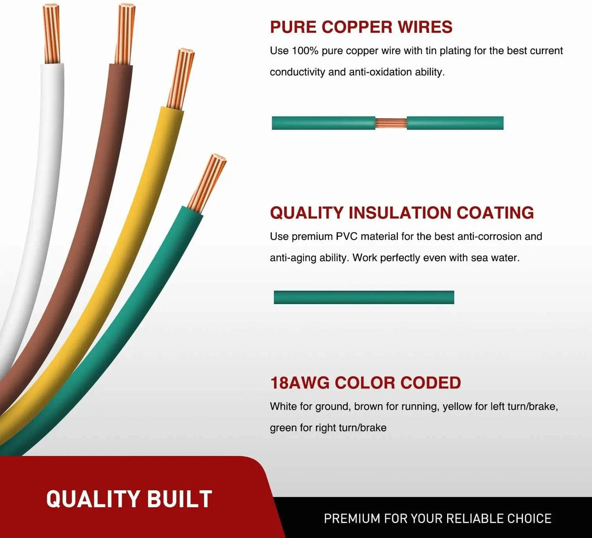 Wiring Harness Kit 4 Way Flat Trailer Y-Splitter Adapter Extension Harness