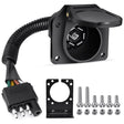 Wiring Harness Kit 4 Way Flat to 7 Way Round Trailer Adapter Plug