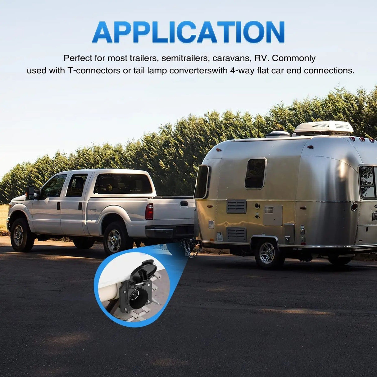 Wiring Harness Kit 4 Way Flat to 7 Way Round Trailer Adapter Plug