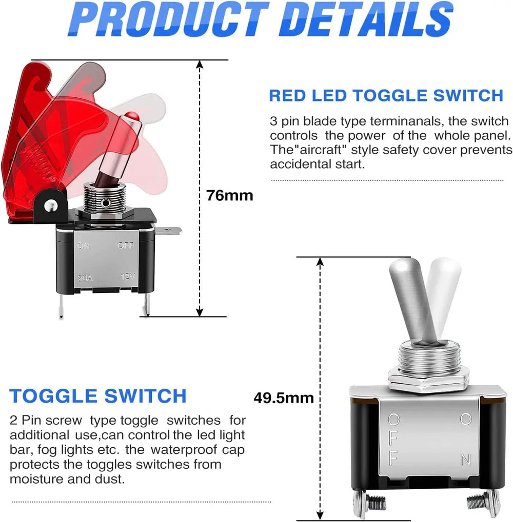Rocker Switch 4 in 1 Racing Car Ignition Rocker Switch Panel