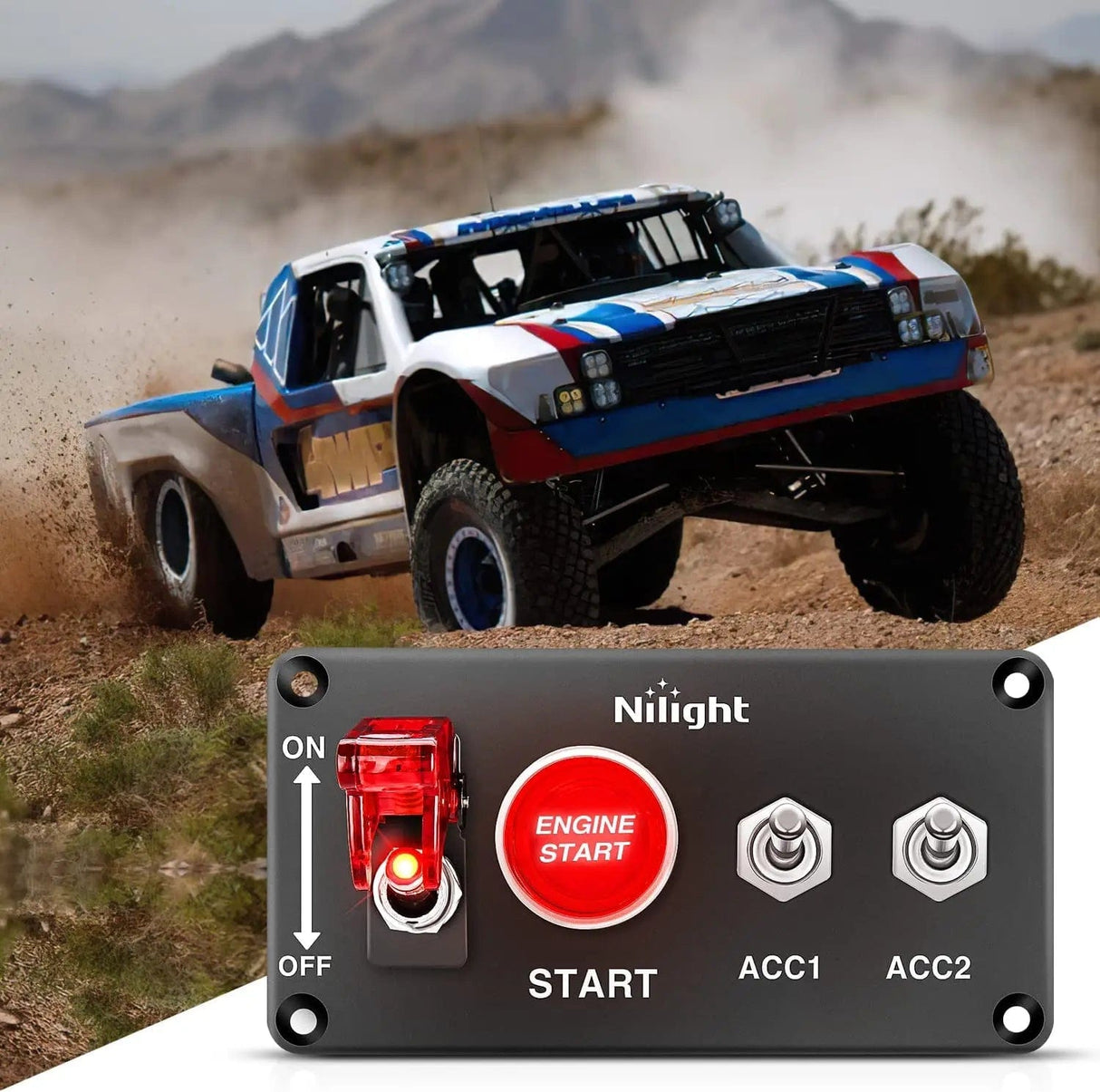 Rocker Switch 4 in 1 Racing Car Ignition Rocker Switch Panel