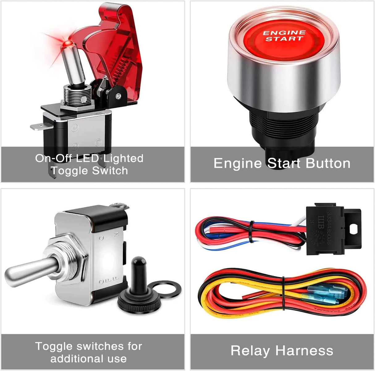 Rocker Switch 4 in 1 Racing Car Ignition Rocker Switch Panel