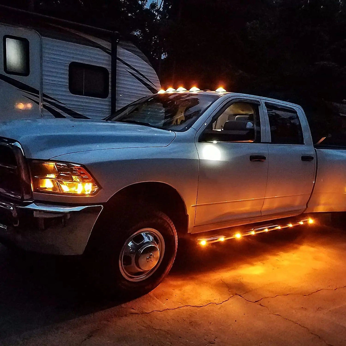 Side Marker Clearance Lights 3/4 inch Amber Round LED Marker Lights (50 Pcs)