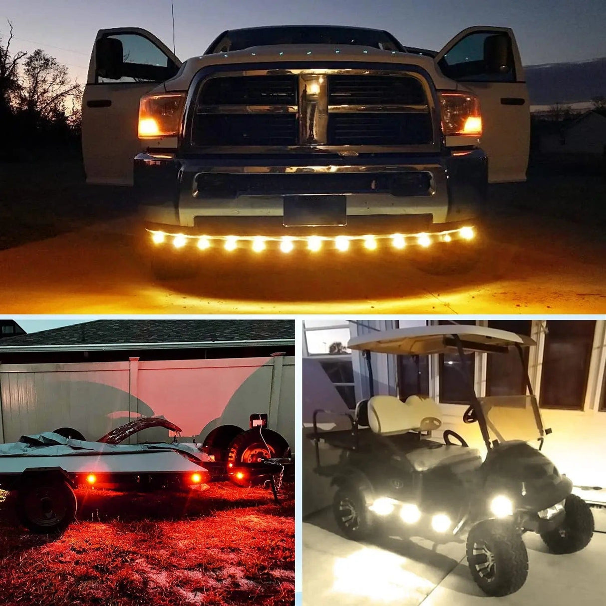 Side Marker Clearance Lights 3/4 inch White Amber Red Round LED Marker Lights (30 Pcs)