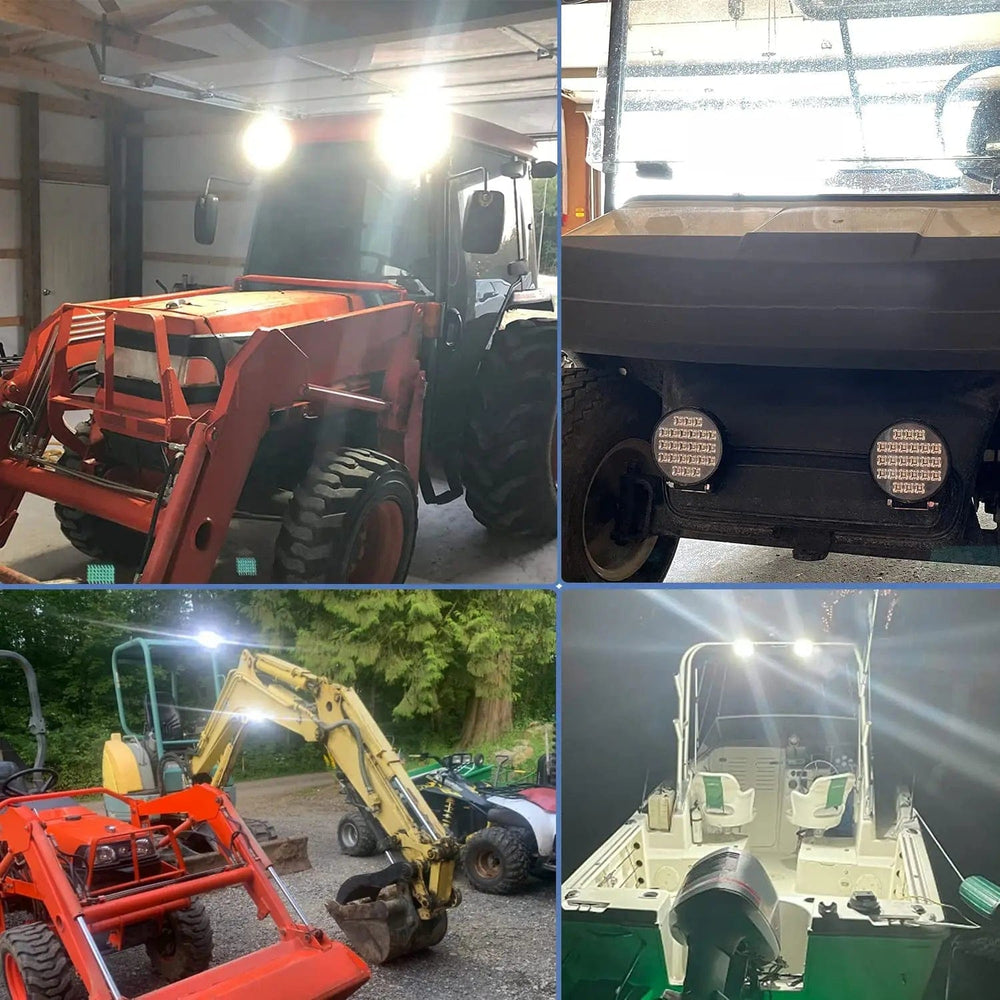 LED Work Light 4.3 Inch 72W 5760LM Round Flood Toggle Switch LED Work Lights (Pair)