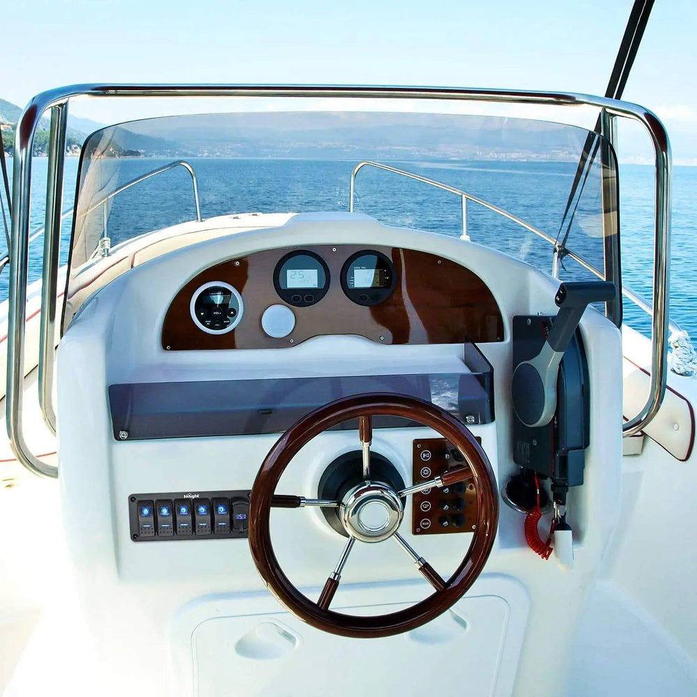 switch panel 5Gang Aluminum 5Pin ON/Off Blue Rocker Switch Panel w/ 4.8 Amp Dual USB Charger Voltmeter