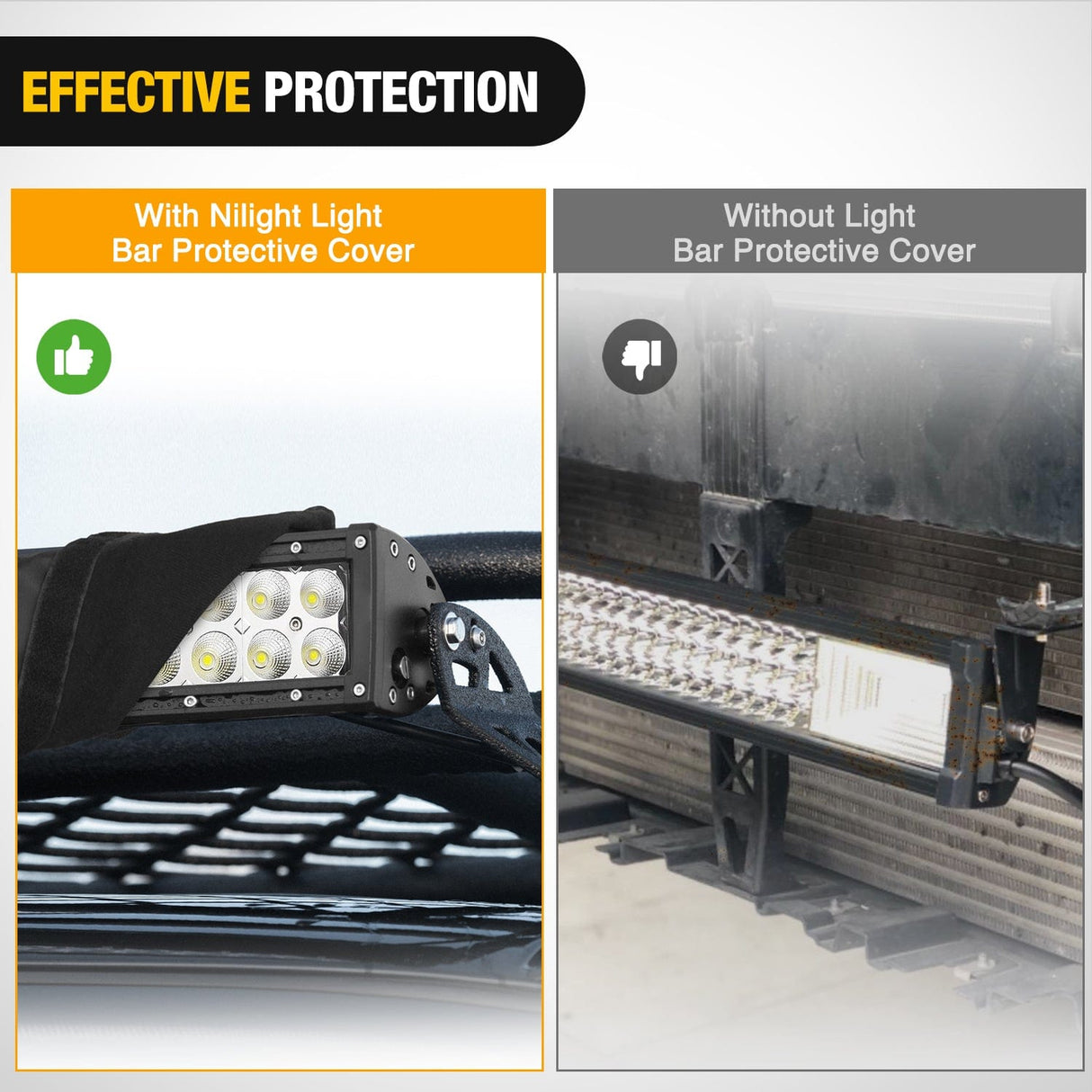 light cover LED Light Bar Cover 52 Inches Black Nylon Protective Sleeve Universal Fit Straight and Curved Bar Waterproof Dustproof Scratch-Proof Light Cover for Driving Off Road Lights