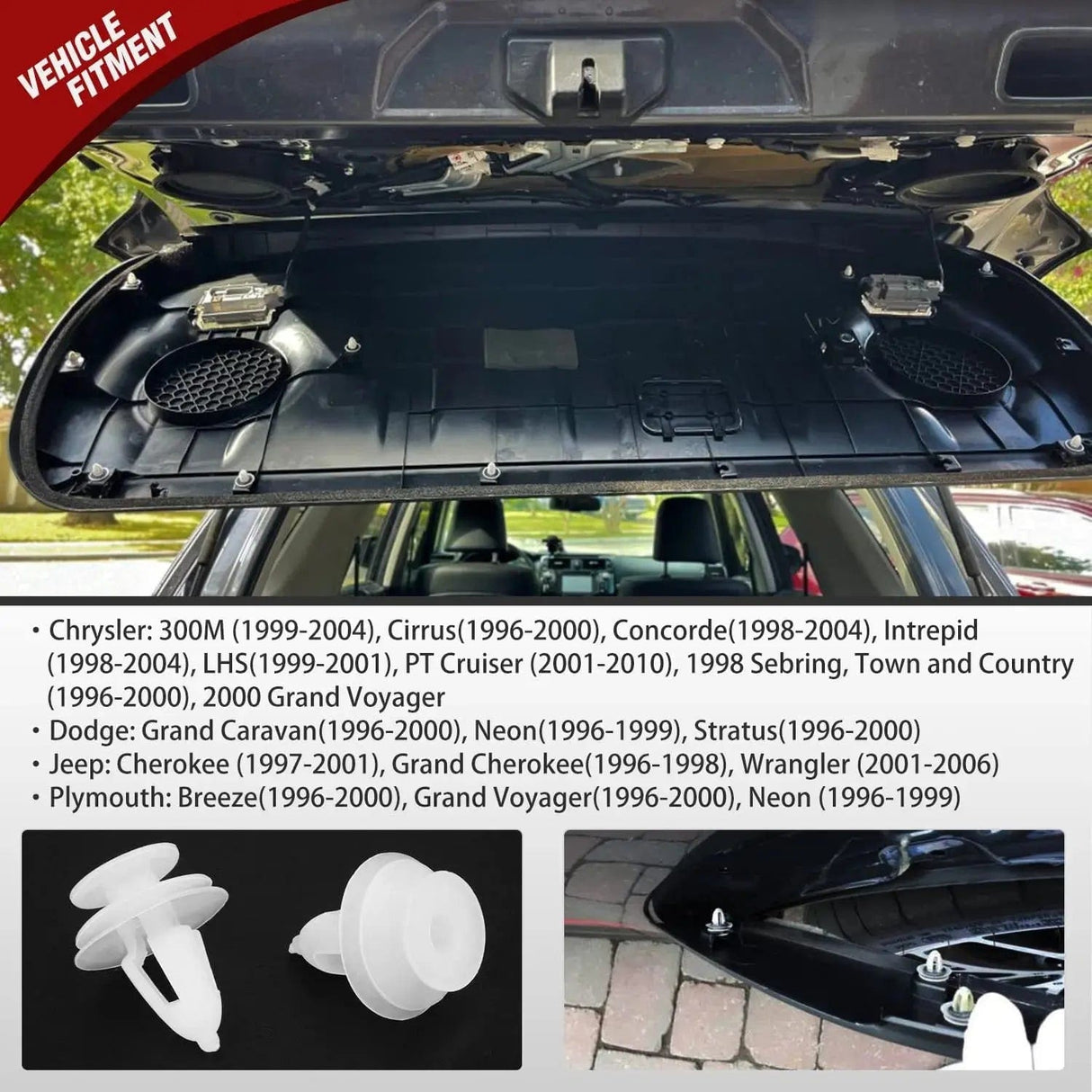 retainer clips 40 Pcs Head 17.5mm Hole 9mm Door Panel Retainer Clips 6504014 Chrysler 300M Cirrus Concorde Intrepid LHS PT Cruiser, Dodge Grand Caravan Neon Stratus, Plymouth Breeze Grand Voyager