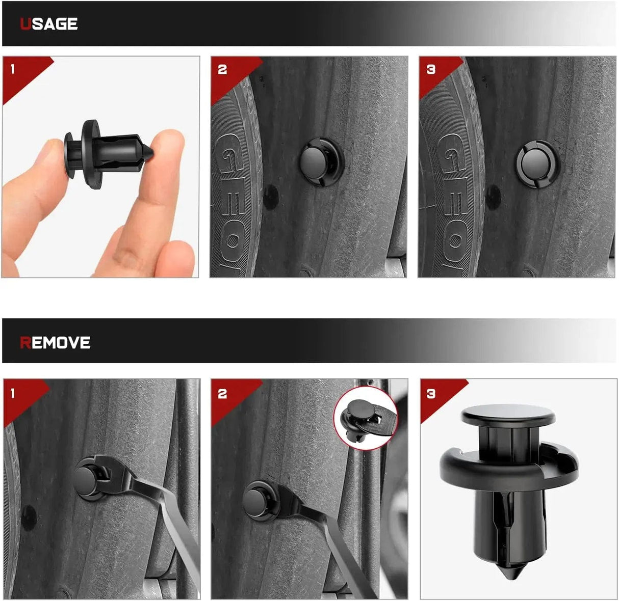 retainer clips 40 Pcs Head 20mm Hole 10mm Nylon Front Bumper Push-Type Retainer Clips-91503-SZ3-003 For Honda and Acura