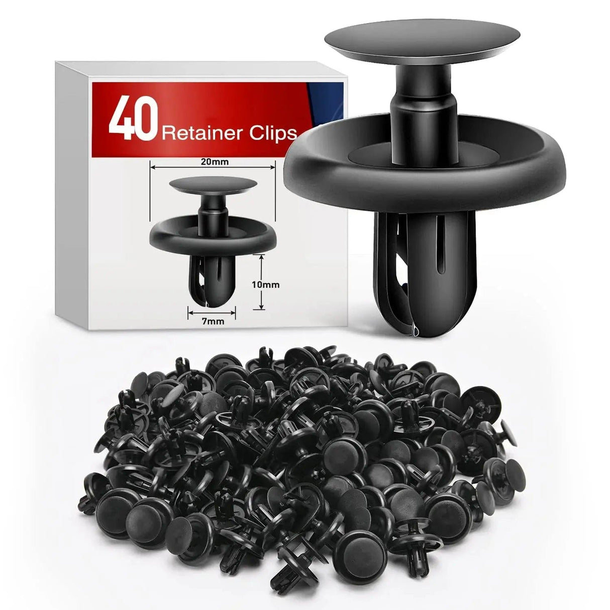 retainer clips 40 Pcs Head 20mm Hole 7mm Nylon Engine Under Cover Push-Type Retainer Clips Replaces 90467-07201