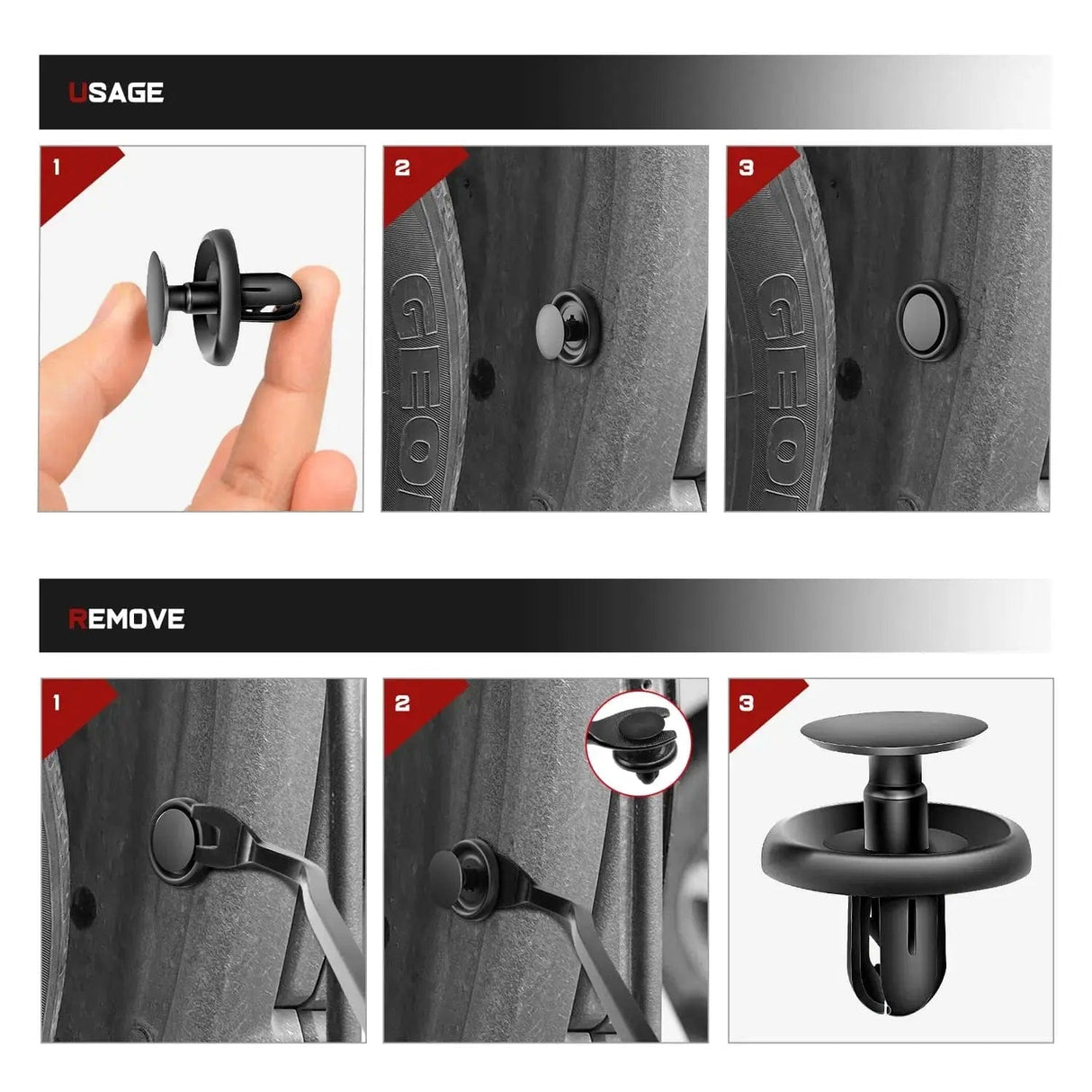 retainer clips 40 Pcs Head 20mm Hole 7mm Nylon Engine Under Cover Push-Type Retainer Clips Replaces 90467-07201