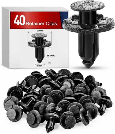40 Pcs Head 20mm Hole 8mm Front Bumper and Radiator Support Push-Type Retainer 11296-AG000 For Nissan and Infiniti Nilight