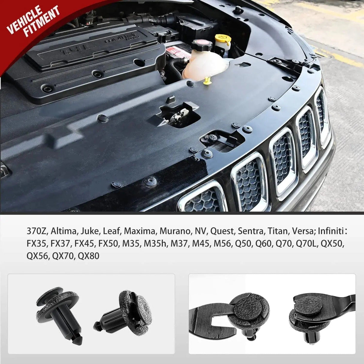 retainer clips 40 Pcs Head 20mm Hole 8mm Front Bumper and Radiator Support Push-Type Retainer 11296-AG000 For Nissan and Infiniti