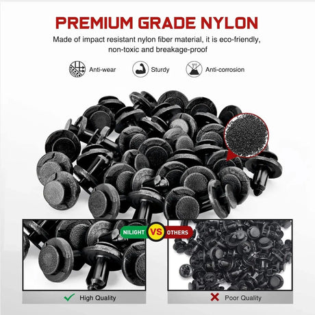 40 Pcs Head 20mm Hole 8mm Front Bumper and Radiator Support Push-Type Retainer 11296-AG000 For Nissan and Infiniti Nilight