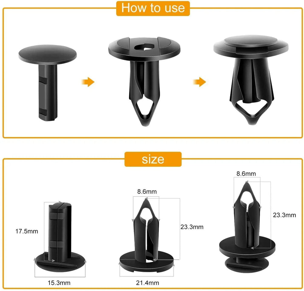 retainer clips 40 Pcs Head 21.4mm Hole 8.6mm Car Push Retainer Clips Kits Door Clip Panel Audio Video Dashboard Dismantle