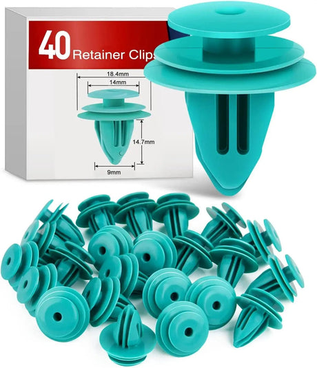 40 Pcs Hole 9mm Trim Door Panel Retainer Clips For Corolla Camry Sequoia Tundra Tacoma, Replace 90467-10188, 90467-A0005 Nilight