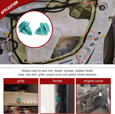 40 Pcs Hole 9mm Trim Door Panel Retainer Clips For Corolla Camry Sequoia Tundra Tacoma, Replace 90467-10188, 90467-A0005 Nilight