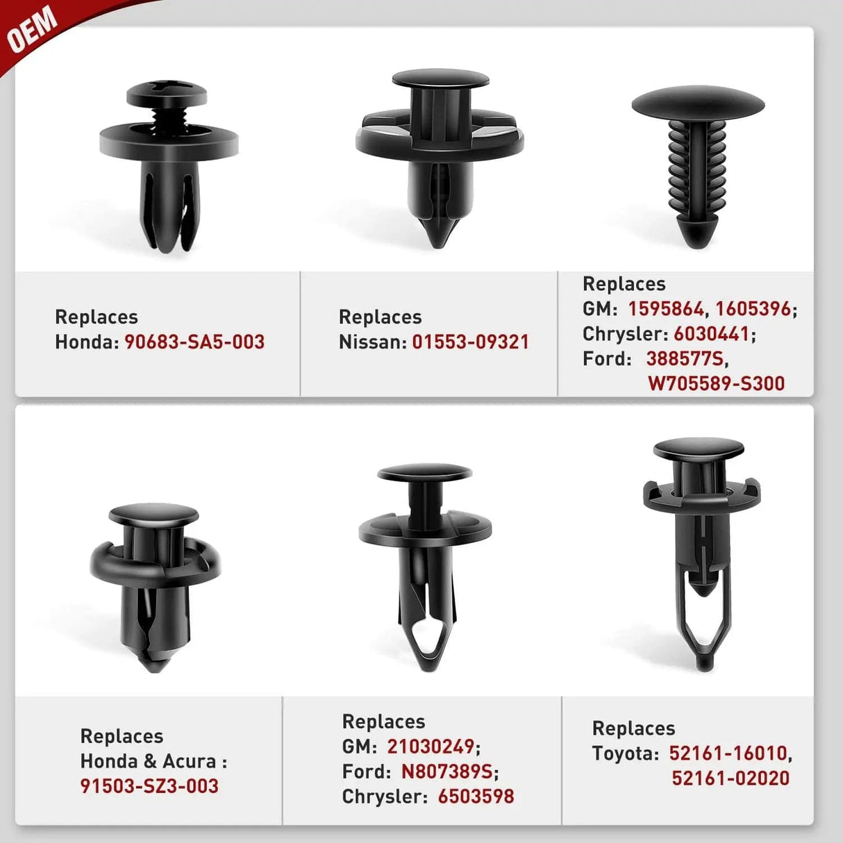 retainer clips 400 Pcs Hole 6mm 7mm 8mm 9mm 10mm Car Retainer Clips For GM Ford Toyota Honda Chrysler Nissan