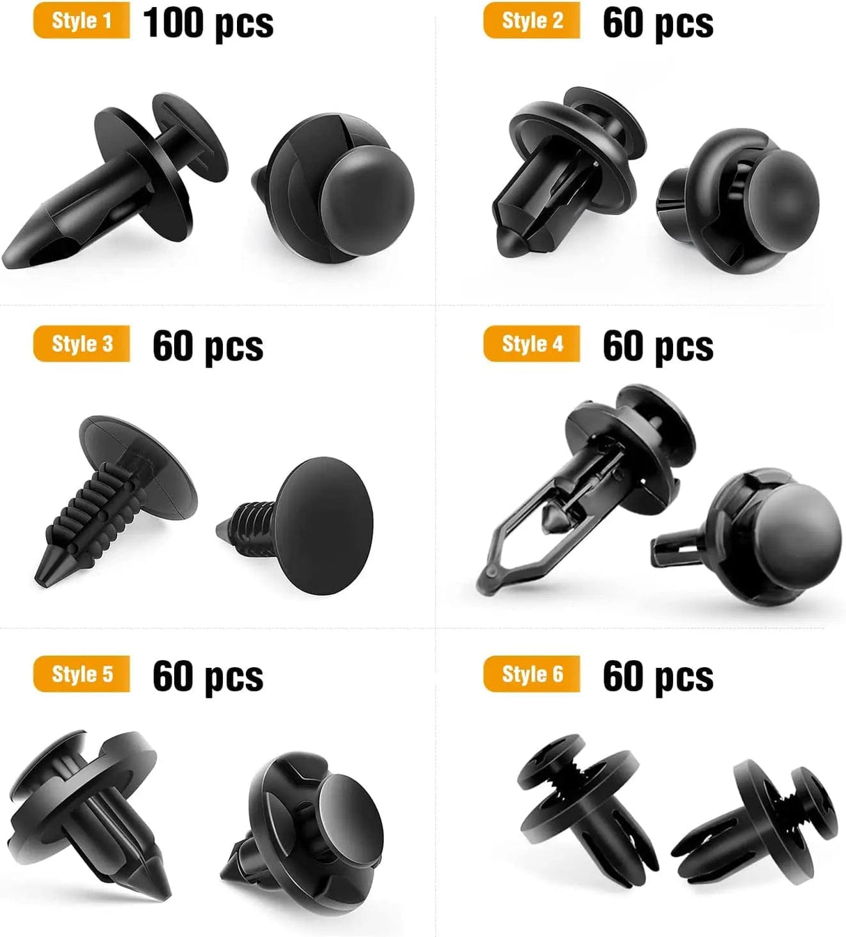 Motor Vehicle Parts 400 Pcs Universal Plastic Fender Clips For GM Ford Chrysler Toyota Honda