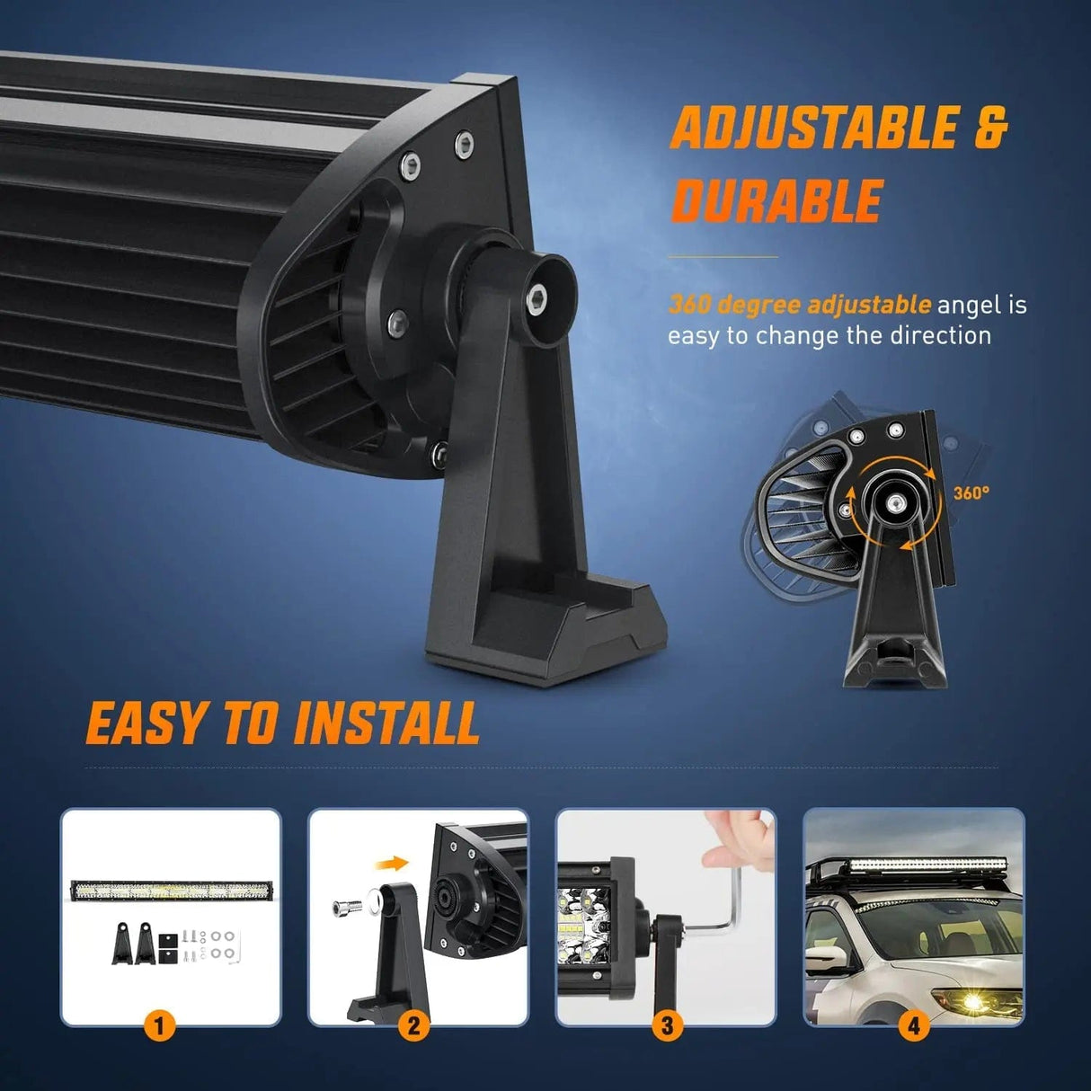 LED Light Bar 42 Inch 320LED Triple Row Curved Spot Flood LED Light Bar