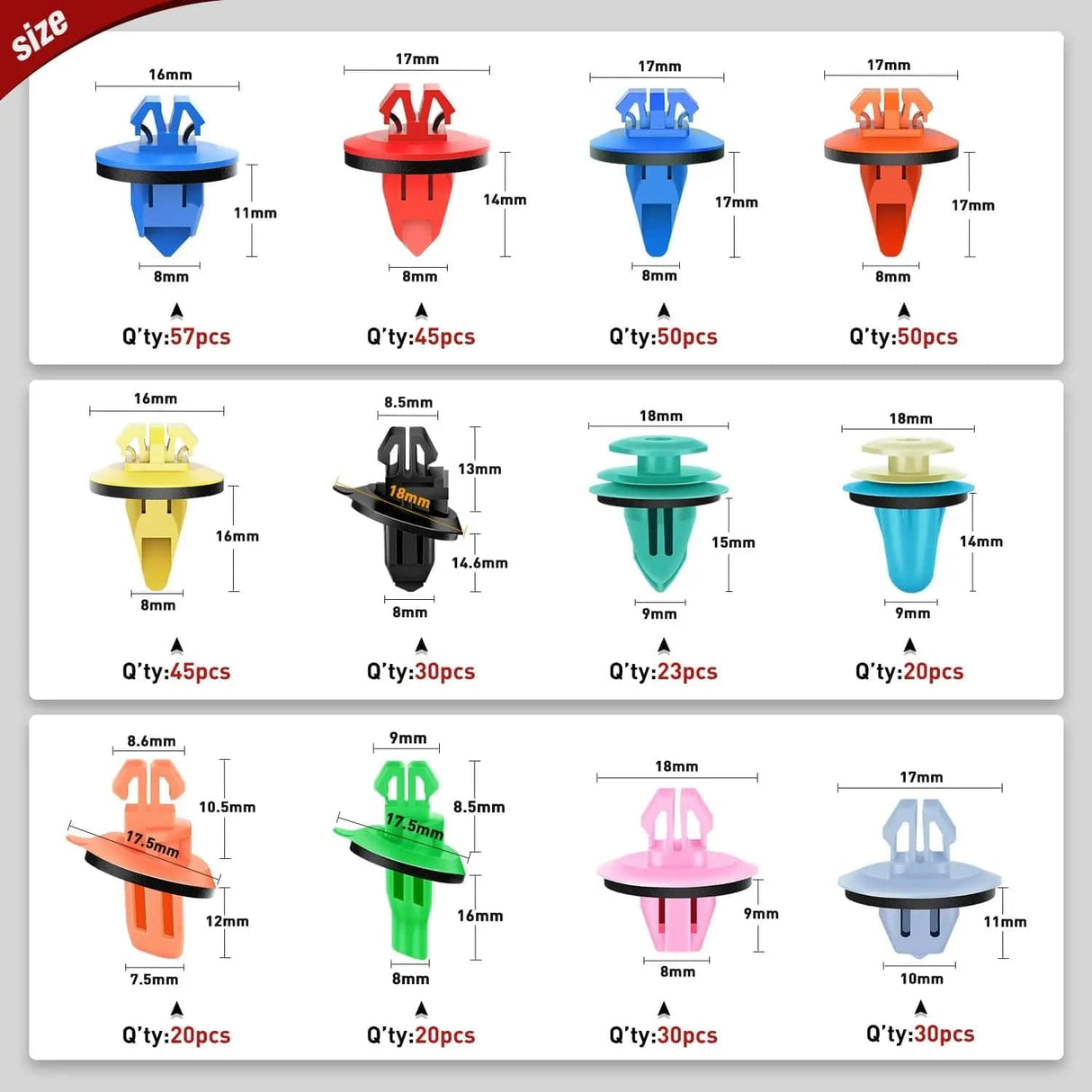 retainer clips 420 Pcs Toyota Lexus Fender Moulding Clips 12 Types Car Trim Removal Tools