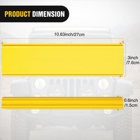 light cover 2Pcs 12 inch Amber Light Bar Cover