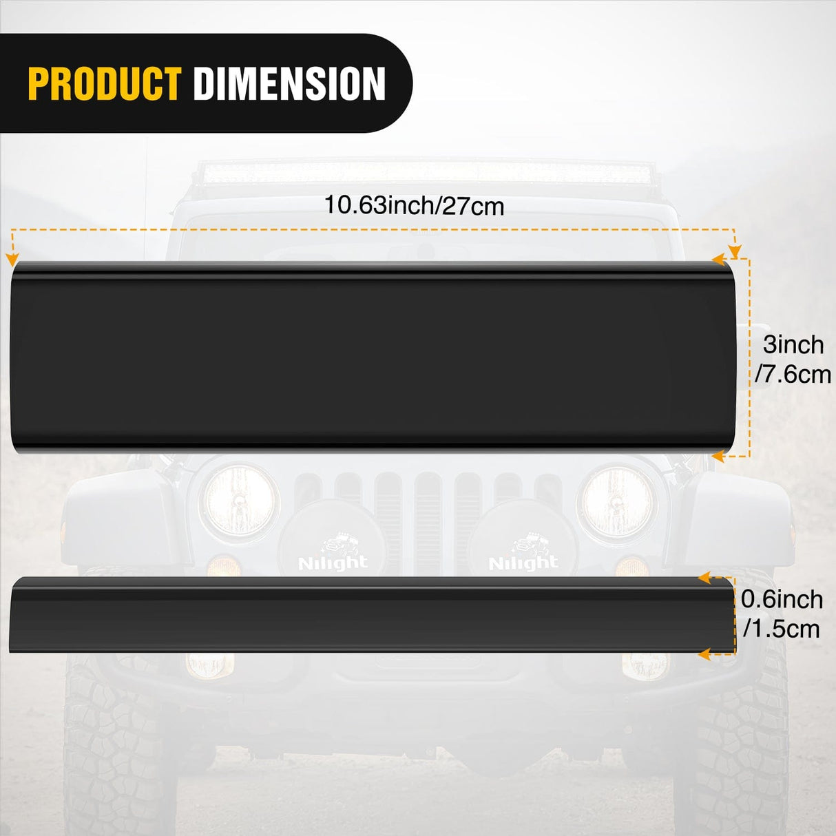 light cover 2Pcs 12 inch Black Light Bar Cover