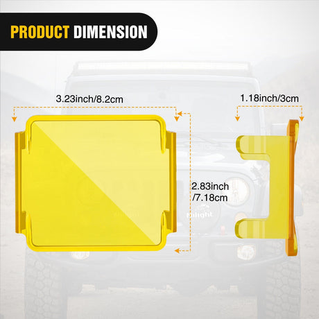 light cover 2Pcs 3 inch Amber Cube Light Pod Cover