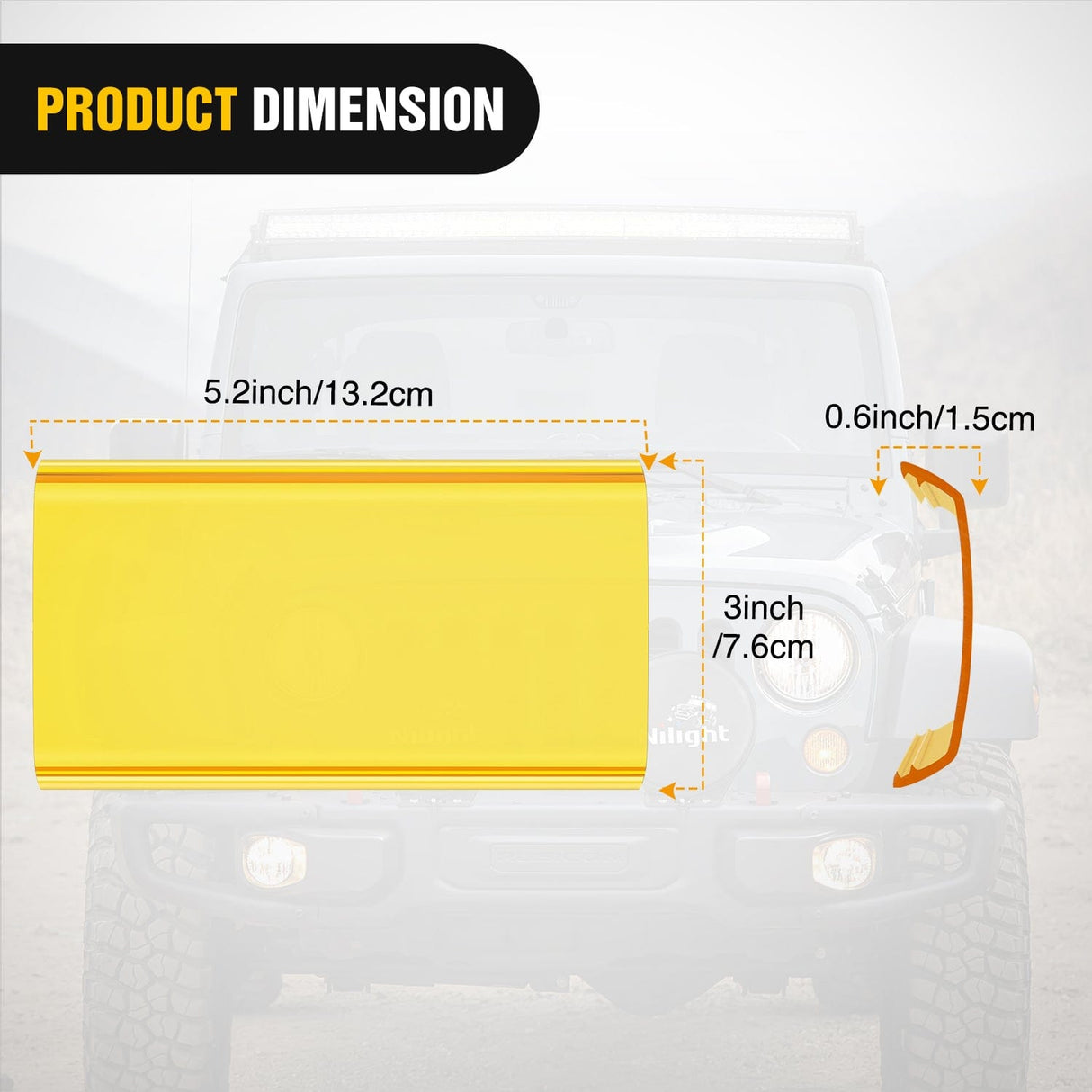 light cover 2Pcs 6.5 inch Amber Light Bar Cover
