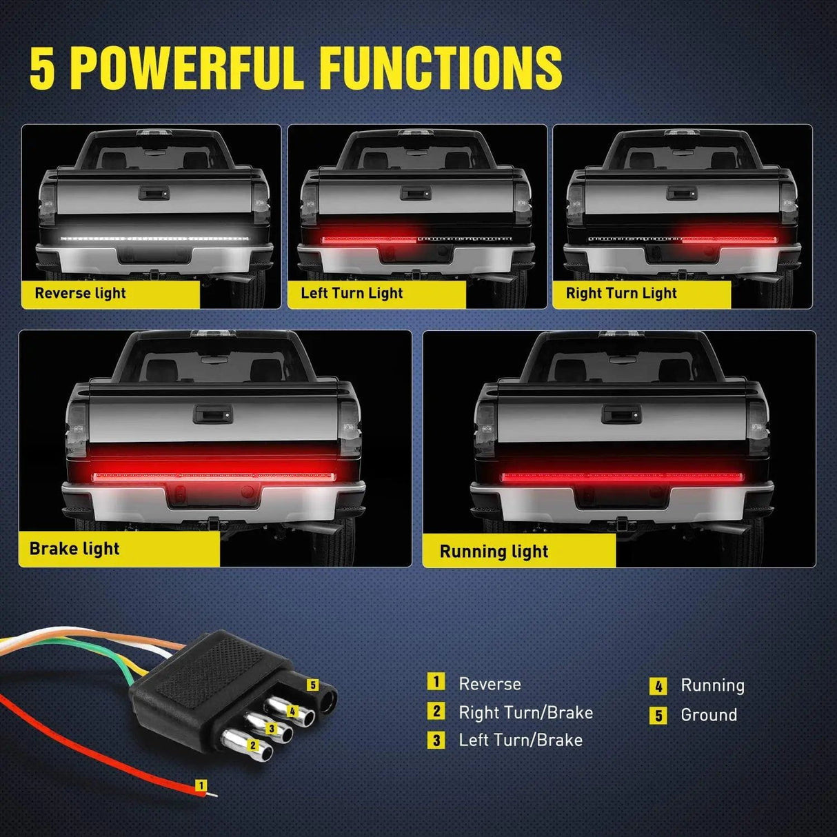 led light strip 48”/49” 90Leds Red White LED Tailgate Light Strip