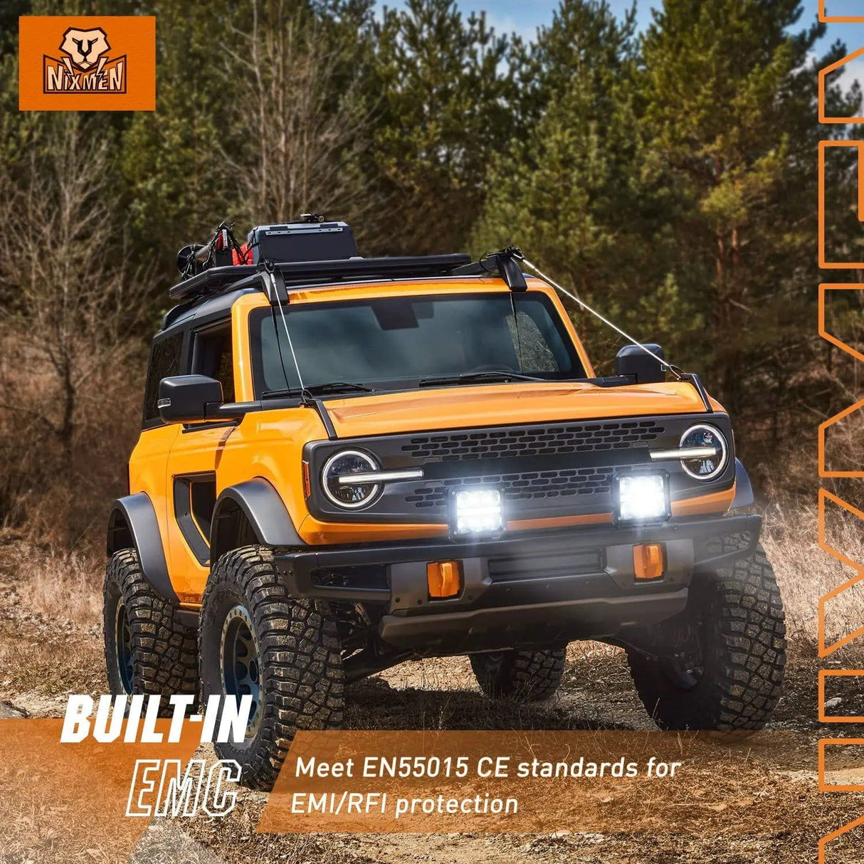 LED Light Bar 4" 60W 6487LM Square DRL Spot LED Pods (Pair) | 16AWG DT Wire