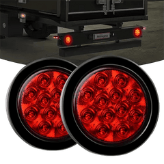4 Inch Red Round 12Leds Tail Light (Pair)