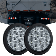 4 Inch White Round 12Leds Tail Light (Pair)