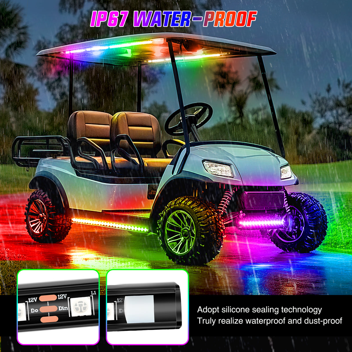 6Pcs Golf Cart Underglow Light Kit for EZGO Yamaha Club Car