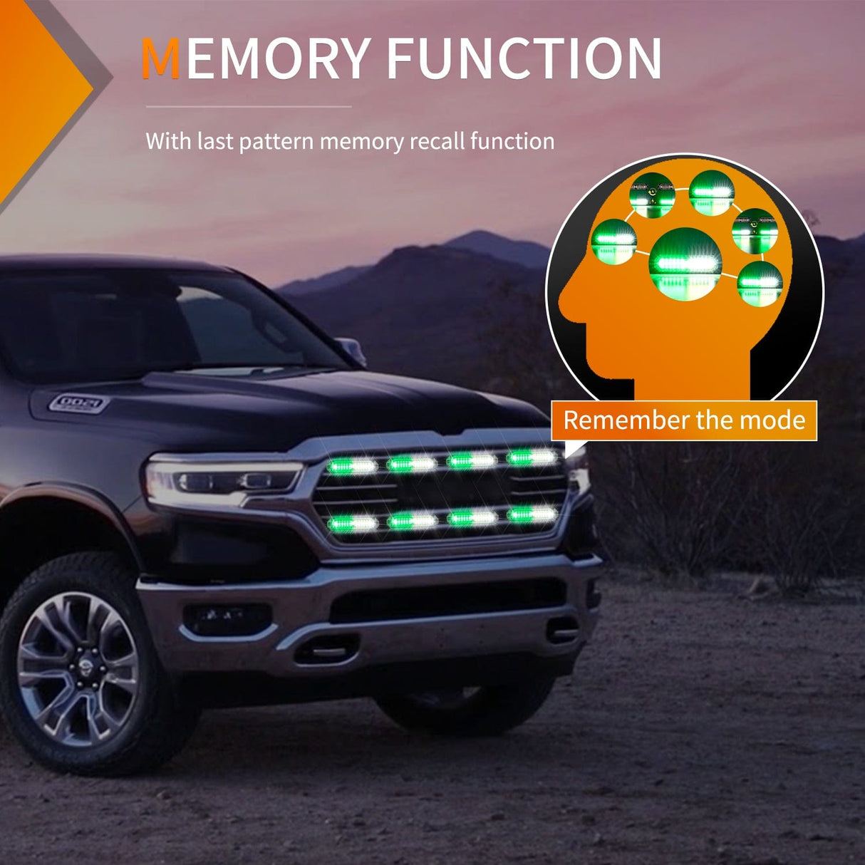 Surface Mount Strobe Lights 8PCS 12LED Green White Emergency Strobe Lights