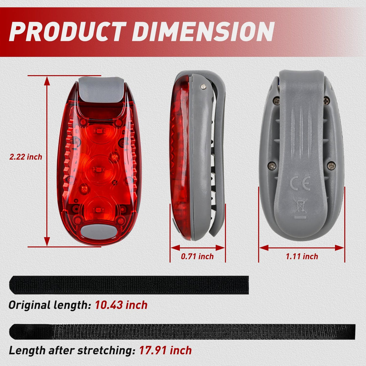 LED Safety Light LED Safety Light 4PCS Red Marine Navigation Bike Tail Lights Three Modes Waterproof Reflective Gear Clip On Flash Strobe Indicator Lamp for Night Boating Fishing Cycling Jogging