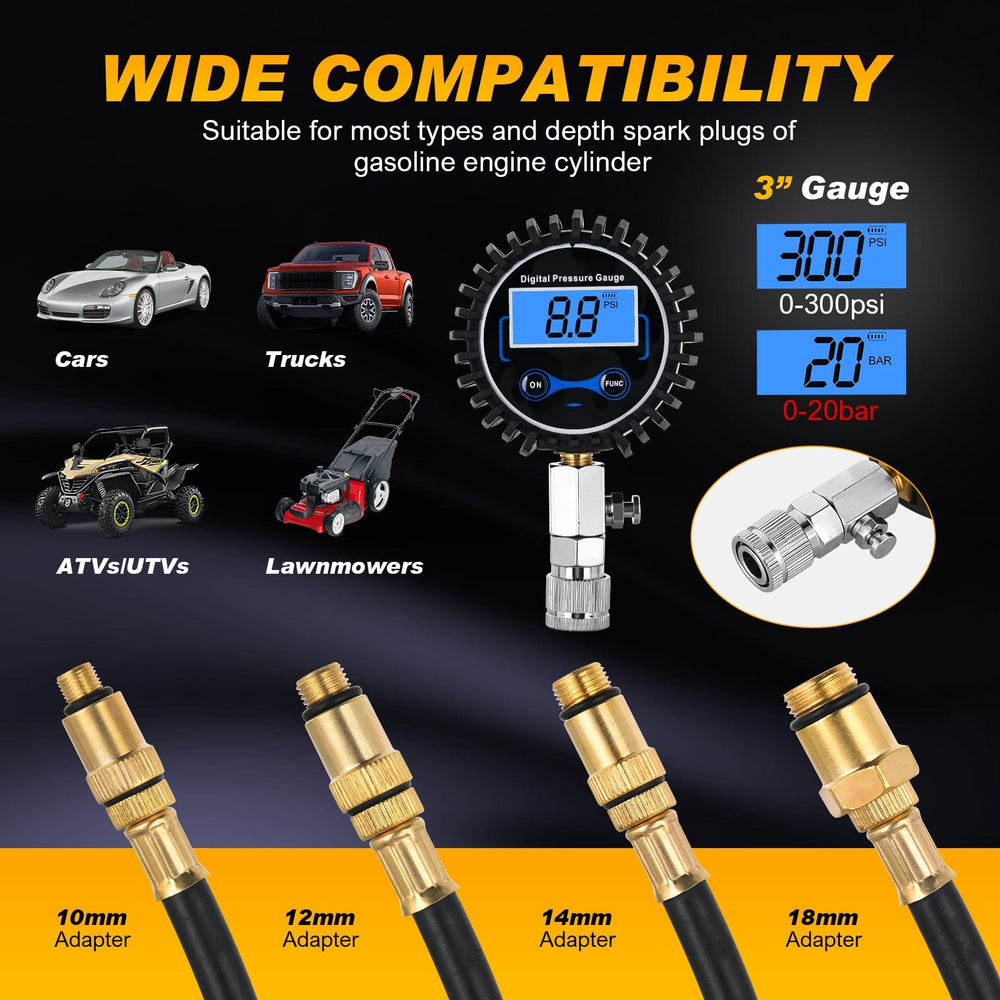 inflator 8pcs Digital Compression Tester Kit