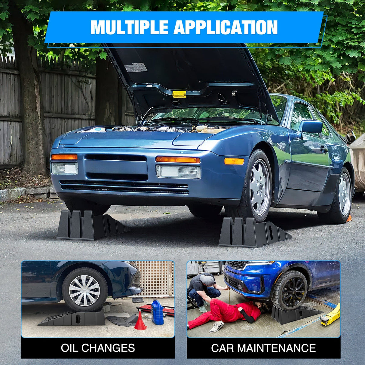 Curb Ramp 6.7Inch Lift Heavy Duty Truck Ramps 12000lb Capacity Portable Service Ramps