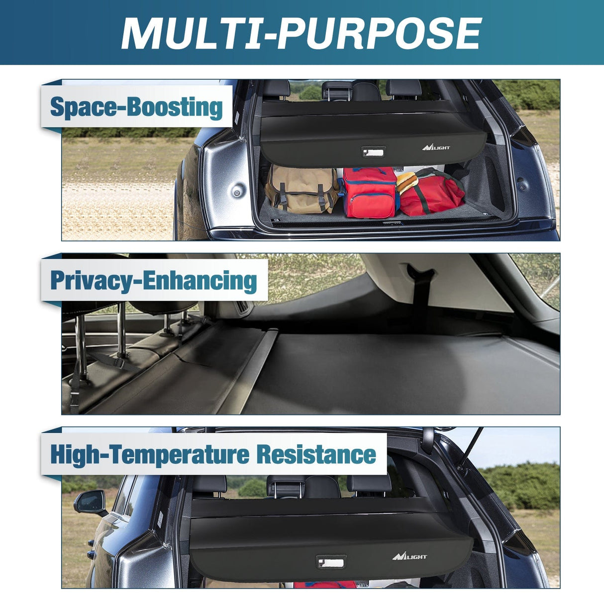 Trunk Cargo Cover 2016 2017 2018 2019 2020 2021 2022 2023 2024 2025 Audi Q7 Retractable Trunk Cargo Cover With Trunk Storage Net