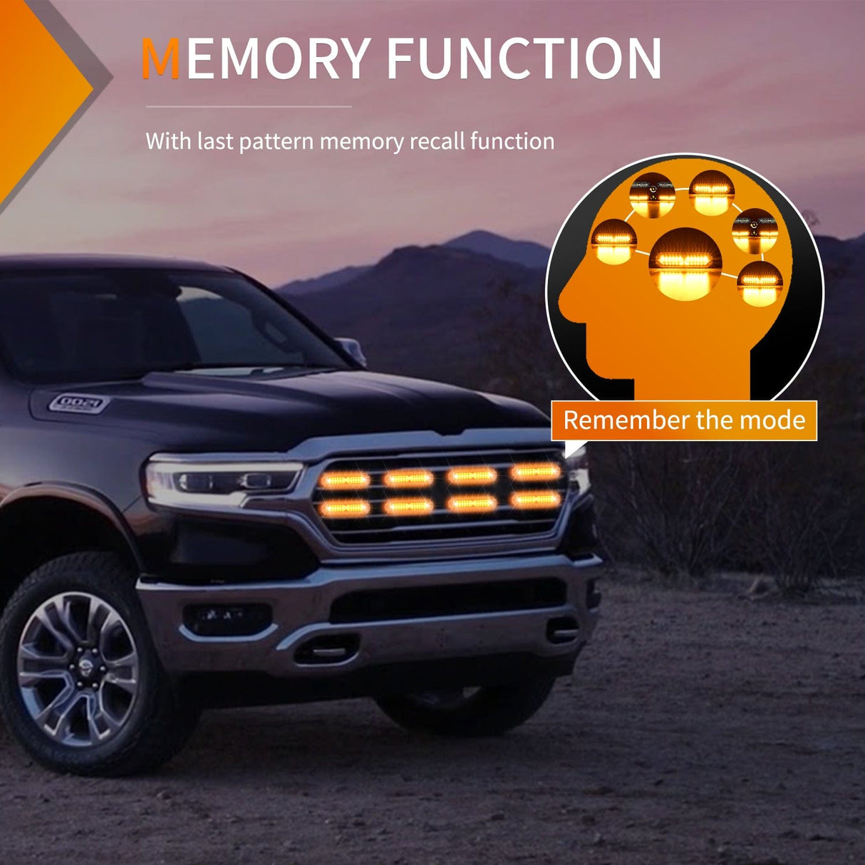 Surface Mount Strobe Lights 8PCS 12LED Amber Emergency Strobe Lights