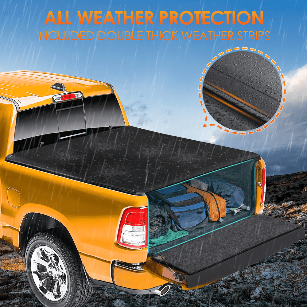 Trunk Bed Cover 5.5ft Soft Roll Up Truck Bed Cover for Ford F150 2009 2010 2011 2012 2013 2014